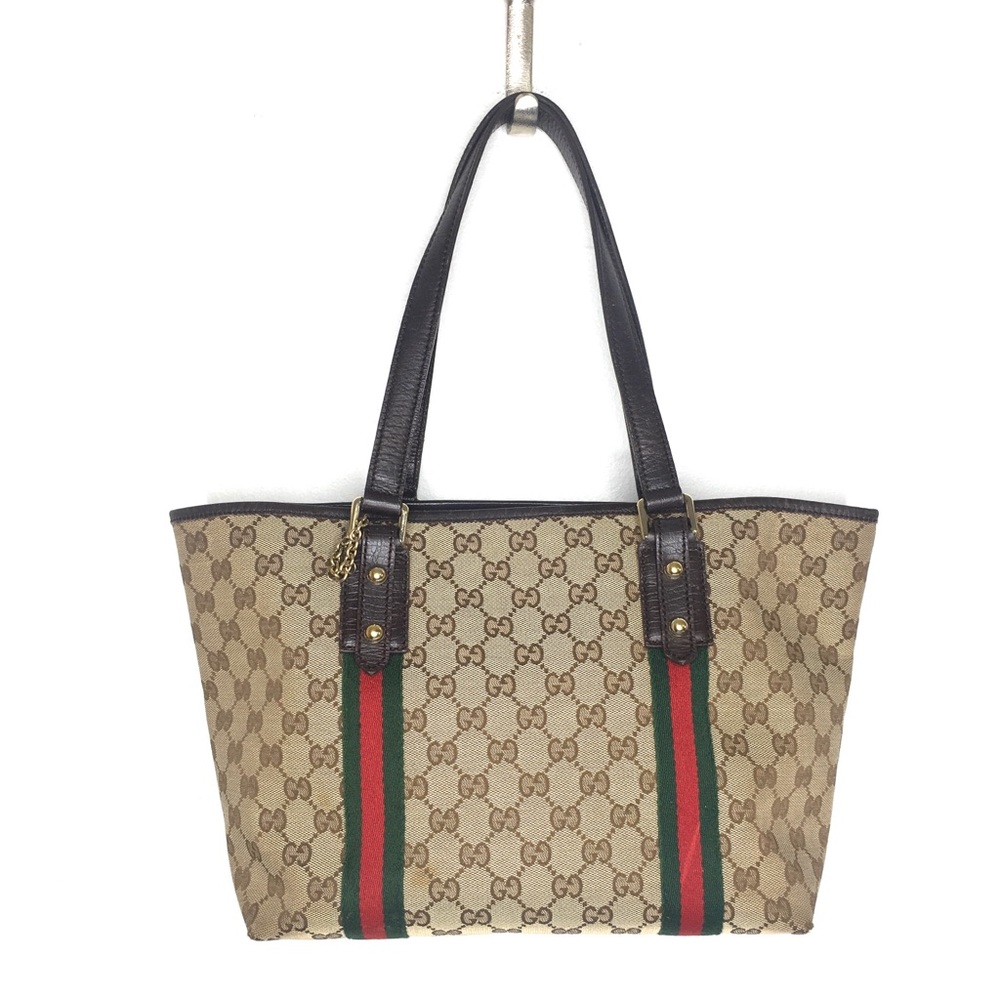 Authentic Gucci brown monogram canvas tote bag